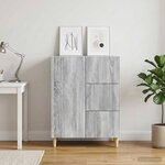 vidaXL Buffet Sonoma gris 66 x 34 5 x 90 cm Bois d'ingénierie
