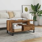 vidaXL Table basse vieux bois 90x49x45 cm bois d'ingénierie