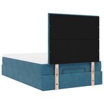 vidaXL Cadre de lit ottoman avec matelas bleu foncé 120x190 cm velours