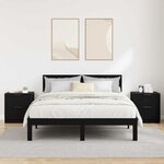 vidaXL Cabinet de chevet avec tiroir 2 Pièces Chêne noir 45 x 39 x 50 cm