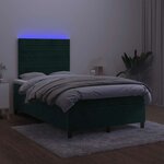 vidaXL Sommier à lattes de lit avec matelas LED vert foncé 120x190 cm