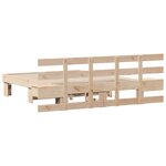 vidaXL Cadre de lit avec tiroir Marron 120 x 190 cm Bois massif en pin
