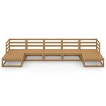 vidaXL Salon de jardin 7 Pièces bois de pin massif