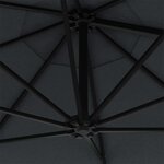 vidaXL Parasol mural de jardin avec LED 300 cm anthracite