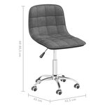 Vidaxl chaises pivotantes à manger lot de 2 gris clair tissu