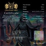 Pièce de monnaie en Argent g 62.2 (2 oz) Millésime 2024 Cast Bar GRIM REAPER