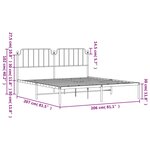 vidaXL Cadre de lit métal sans matelas avec tête de lit noir 200x200cm