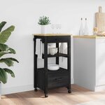 vidaXL Chariot de cuisine Uni Noir