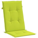 vidaXL Coussins de chaise de jardin à dossier haut lot de 6 vert vif