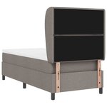 vidaXL Lit à ressorts avec matelas Taupe 90 x 190 cm tissu