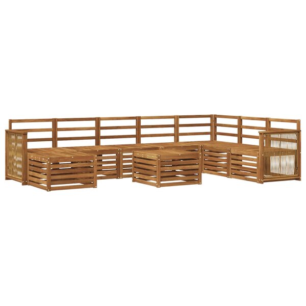 vidaXL Ensemble de canapés d'extérieur 7 Pièces Naturel