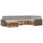 vidaXL Ensemble de canapés d'extérieur 6 pc Naturel et gris clair