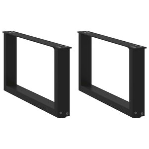 vidaXL Pieds de table basse en U 2 pièces noir 60 x (30-31) cm acier