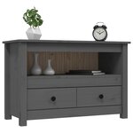 vidaXL Meuble TV Gris 79x35x52 cm Bois de pin massif