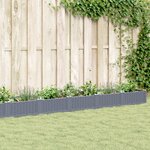 vidaXL Jardinière avec piquets gris 362 5x42 5x28 5 cm PP