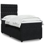 vidaXL Sommier à lattes de lit avec matelas Noir 100x200 cm Velours