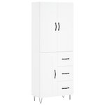 vidaXL Buffet haut Blanc 69 5x34x180 cm Bois d'ingénierie