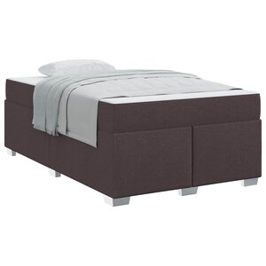 vidaXL Cadre de lit avec matelas Marron foncé 120 x 190 cm tissu