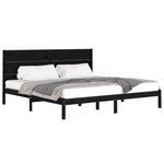 vidaXL Cadre de lit sans matelas noir 200x200 cm bois massif de pin