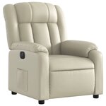 vidaXL Fauteuil inclinable électrique Crème Similicuir