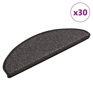 vidaXL Tapis d'escalier autocollants 30 Pièces 65x21x4 cm anthracite