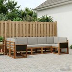 vidaXL Ensemble de canapés d'extérieur 7 Pièces Naturel et gris clair