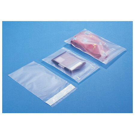 Sachet plastique givré à fermeture adhésive 10x15 cm