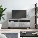 vidaXL Meuble TV gris béton 100x34 5x44 5 cm bois d'ingénierie