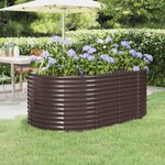 vidaXL Lit surélevé de jardin Acier enduit de poudre marron