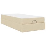 vidaXL Cadre de lit avec matelas Crème 80 x 200 cm tissu