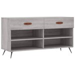 vidaXL Banc à chaussures sonoma gris 102x35x55 cm bois d'ingénierie