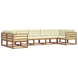 vidaXL Ensemble de canapés d'extérieur 7 pc Naturel et Crème