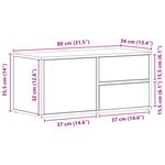 Meuble TV vidaXL en chêne artisan 80x34x35 5 cm en bois d'ingénierie