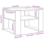 vidaXL Table basse Chêne fumé 66 x 53 x 45 cm Bois d'ingénierie