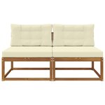 vidaXL Sofa de milieu extérieur avec coussin 2 Pièce Naturel