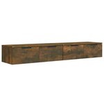 vidaXL Armoires murales 2 Pièces Chêne fumé 68x30x20 cm Bois d'ingénierie