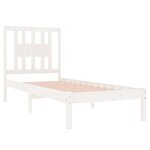 vidaXL Cadre de lit Blanc Bois massif 90x190 cm Simple