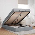 vidaXL Cadre de lit avec matelas Gris clair 120 x 200 cm tissu