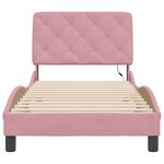 vidaXL Cadre de lit avec LED sans matelas rose 90x200 cm velours