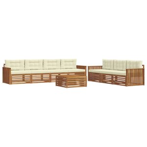 vidaXL Ensemble de canapés d'extérieur 8 Pièces Naturel et Crème