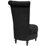 vidaXL Chaise de canapé avec dossier haut noir tissu