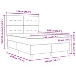 Lit Box Spring vidaXL avec matelas Gris clair 140x200 cm Velours