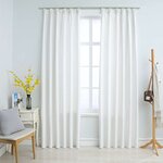 vidaXL Rideaux occultants avec crochets 2 Pièces Blanc cassé 140x225 cm