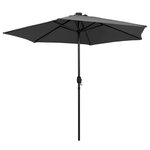 vidaXL Parasol de jardin et lumières LED mât en aluminium anthracite