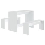vidaXL Ensemble à manger 3 Pièces Blanc Bois d'ingénierie