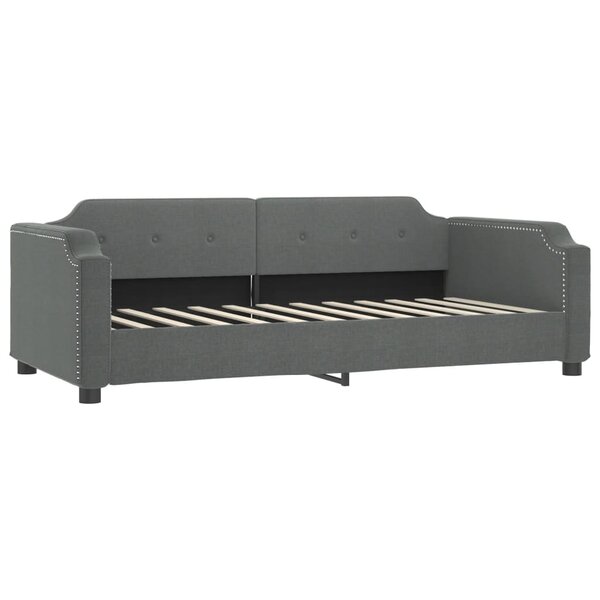 vidaXL Lit de jour gris foncé 90x200 cm tissu