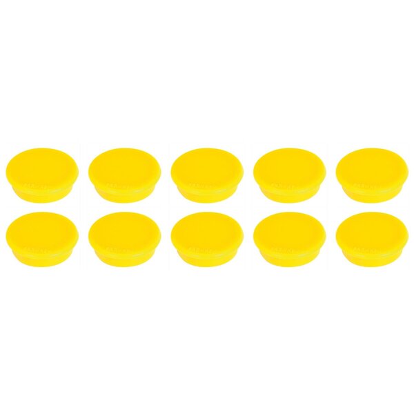 Set de 10 aimants de fixation  force adhésive: 800 g   diamètre 32 mm jaune FRANKEN