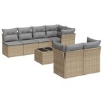 vidaXL Salon de jardin avec coussins 8 Pièces beige résine tressée