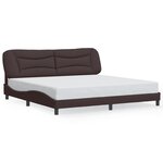 vidaXL Cadre de lit avec LED sans matelas marron foncé 200x200cm tissu