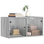 vidaXL Armoire murale avec portes en verre sonoma gris 68 5x37x35 cm